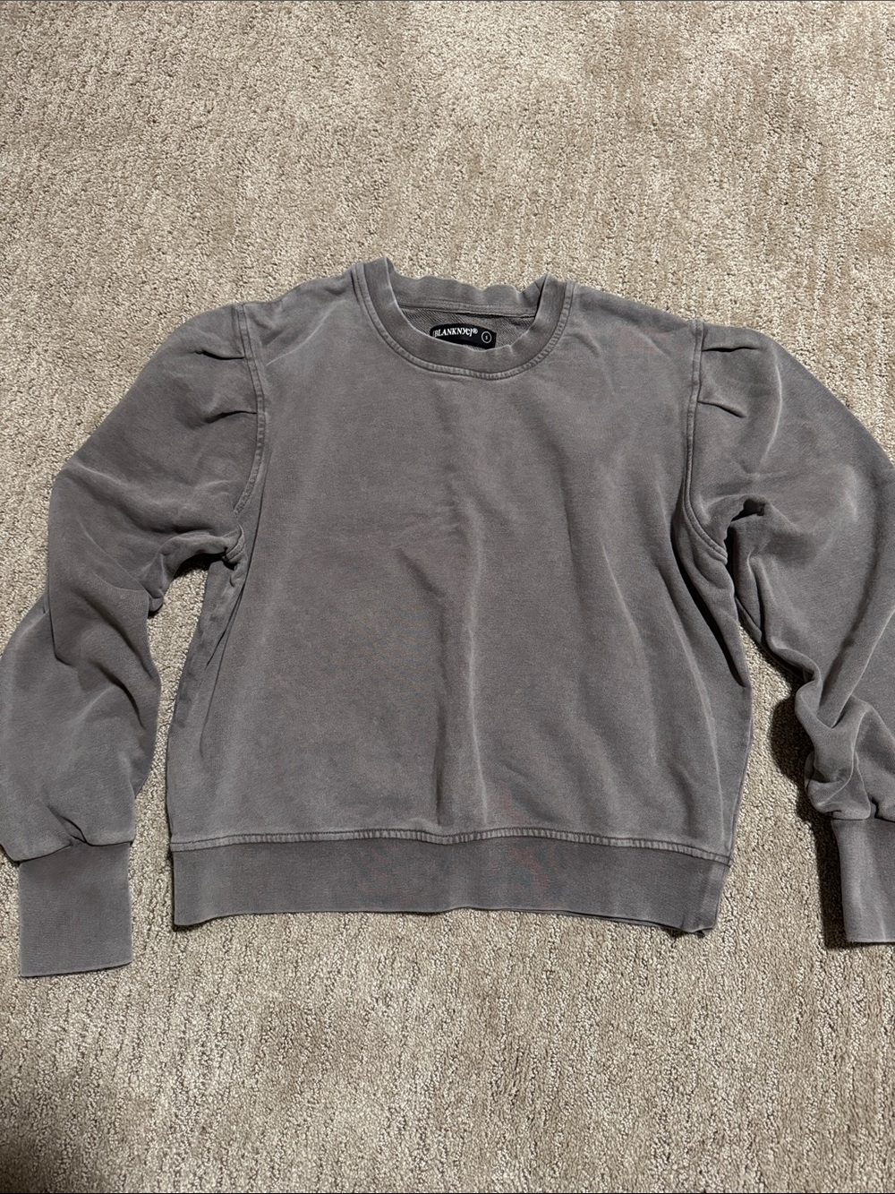 Blank NYC Puff Sleeve Crewneck Sweatershirt